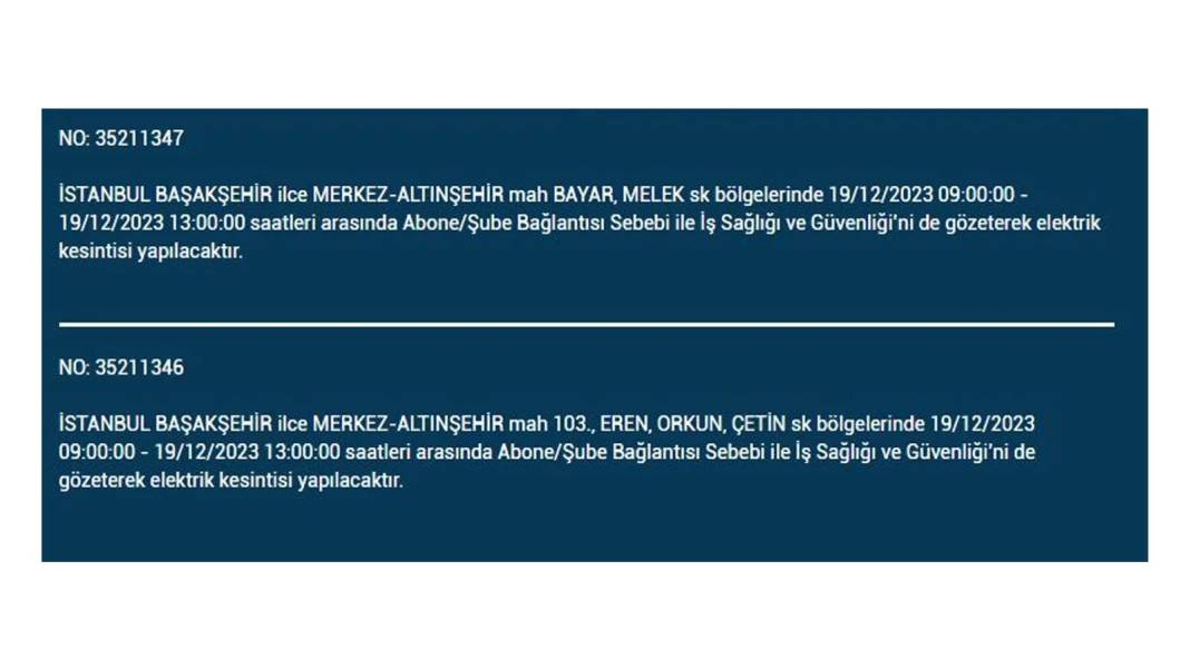 İstanbul'un bu ilçelerinde yaşayanlar dikkat: Elektrik kesintisi için hazır olun 12